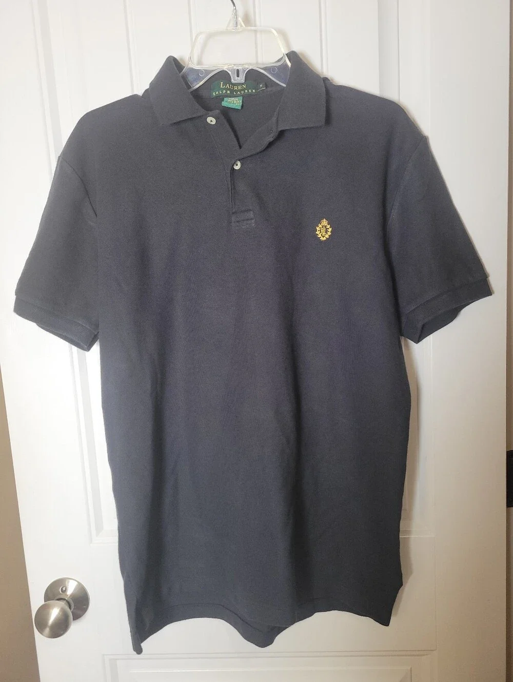 Lauren Ralph Lauren Navy Polo with Gold Crest Emblem Size S